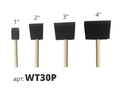 STMDECOR кисть поролоновая с деревянной ручкой набор (4шт) WT30P